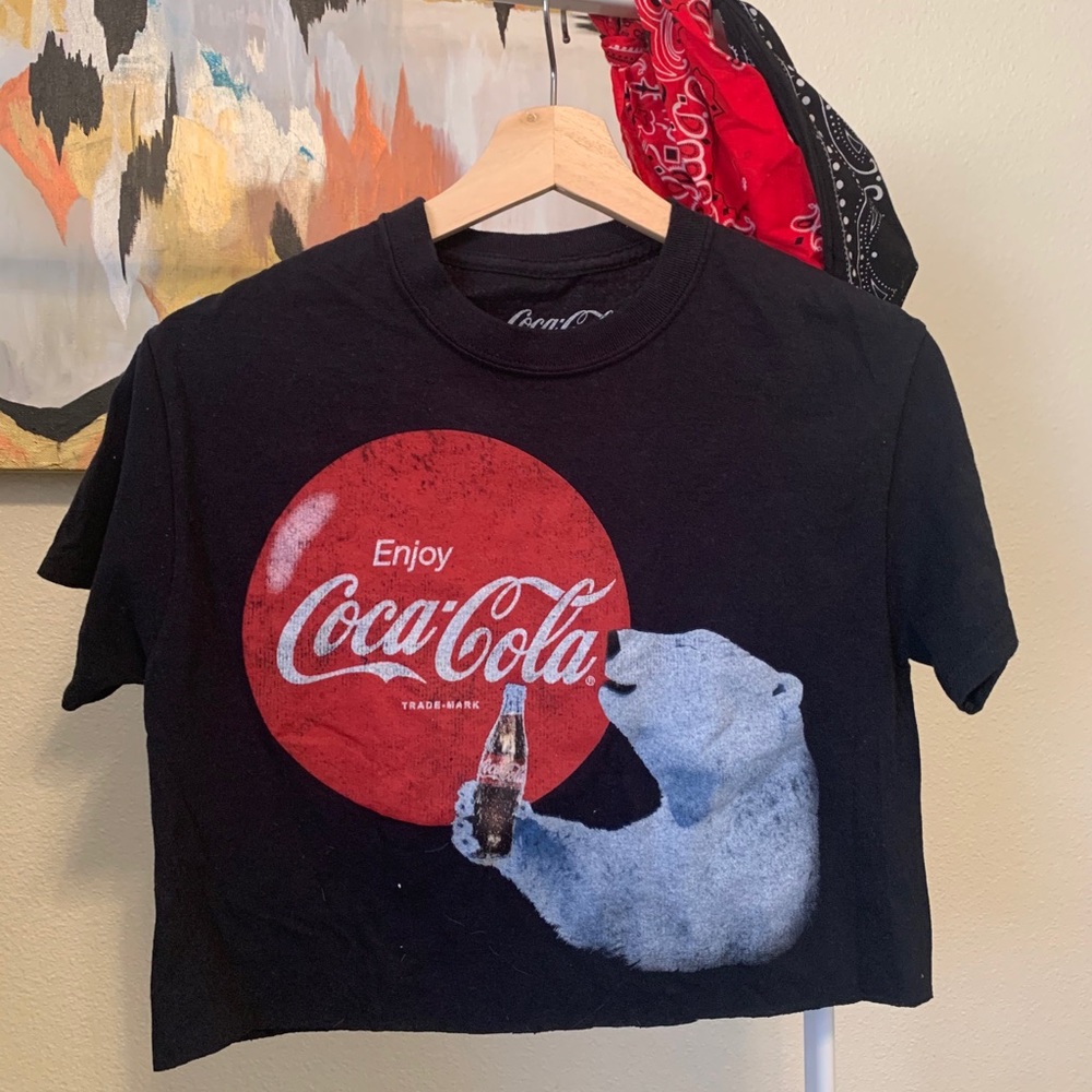 Coca-Cola cropped Black Vintage Tee S/M Classic